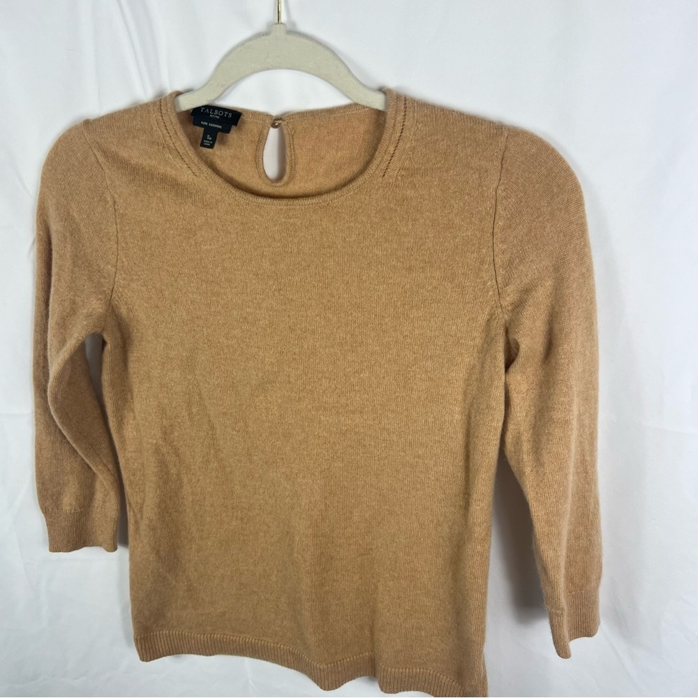 Talbots Camel Pure Cashmere Sweater - Picture 4 of 7
